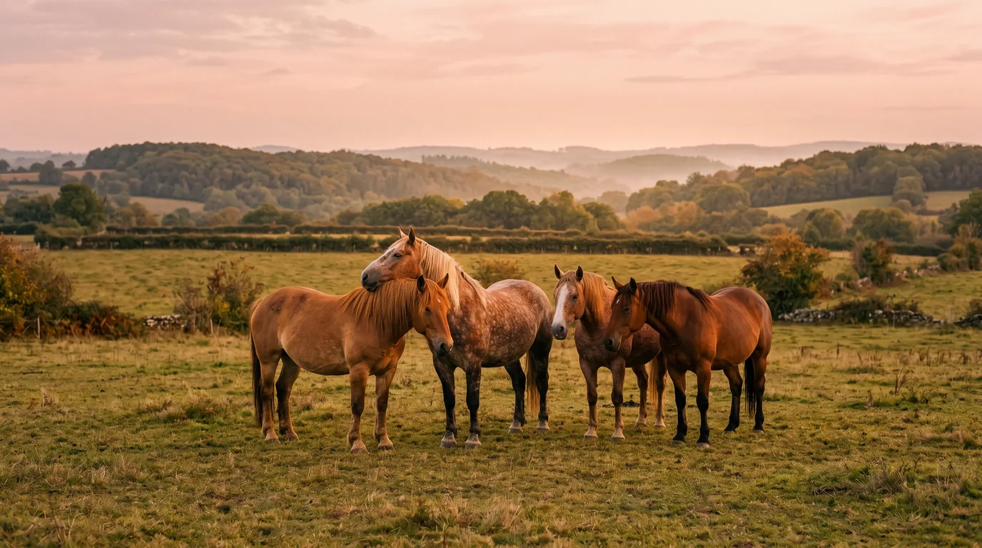 Les chevaux du Chez les Chuchoteuses en liberté, Haute-Vienne